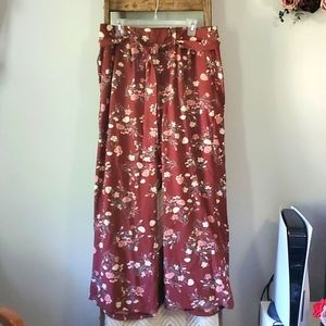 Floral wide leg trouser